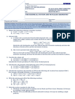 Practice Set 5: Electrochemical System and Nuclear Chemistry