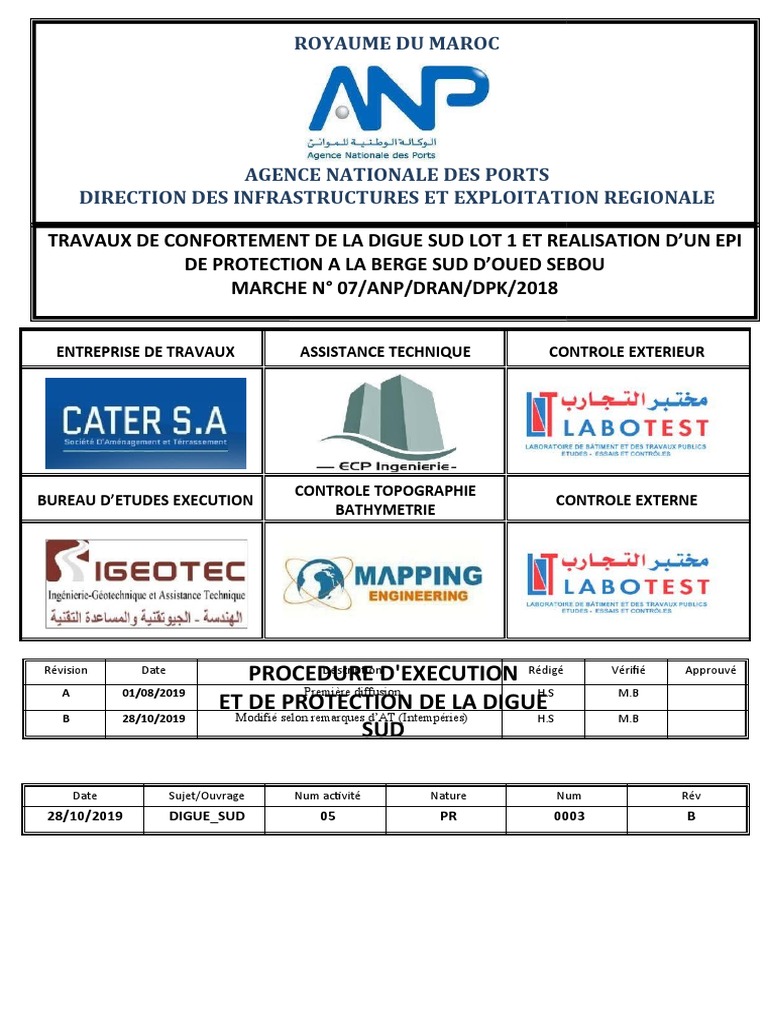 Confortement de la Digue Sud | PDF | Sécurité | Transport