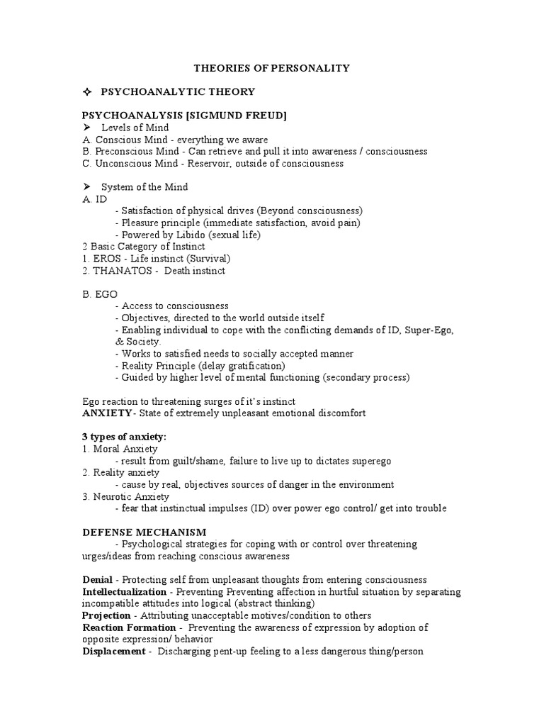 Theories Of Personality Pdf