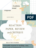 Eapp- Reaction Paper,Review, Critique