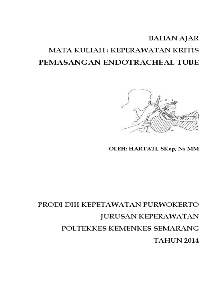 Pemasangan Endotracheal Tube dalam Keperawatan | PDF