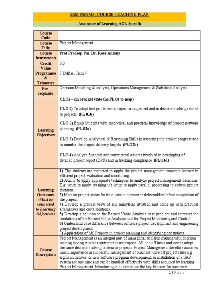 CO Project Management | PDF | Project Management | Scheduling ...