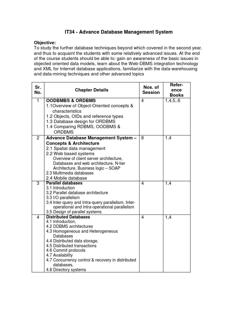 Advanced Database Management Systems | PDF | Databases | Data Warehouse