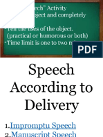 Speech According To Delivery