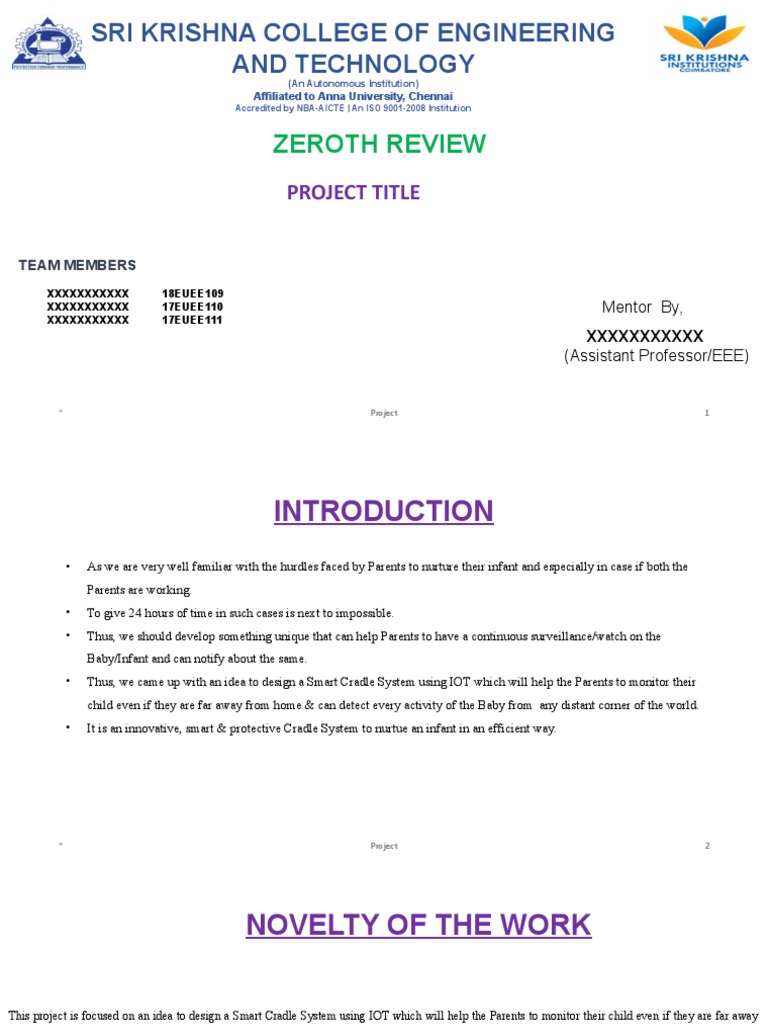 Project Zeroth Review PPT Template PDF Sensor Of Things