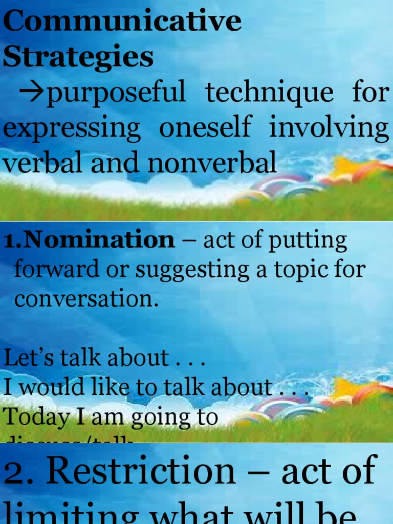 Communicative Strategies | PDF | Career & Growth