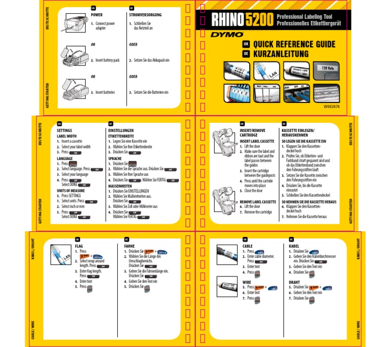 Rhino 5200 Quick Reference Guide | PDF