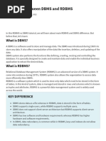 Difference between DBMS and RDBMS