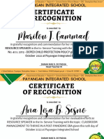 Certificate of Recognition