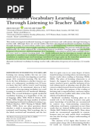 The Modern Language Journal - 2020 - JIN - Incidental Vocabulary Learning Through Listening To Teacher Talk