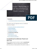 Conditional Sentences in English Counterfactual Conditionals