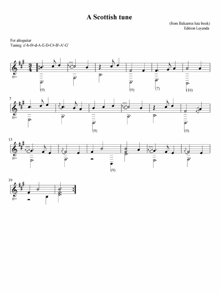 A Scottish Tune The Balcarres Lute Book PDF