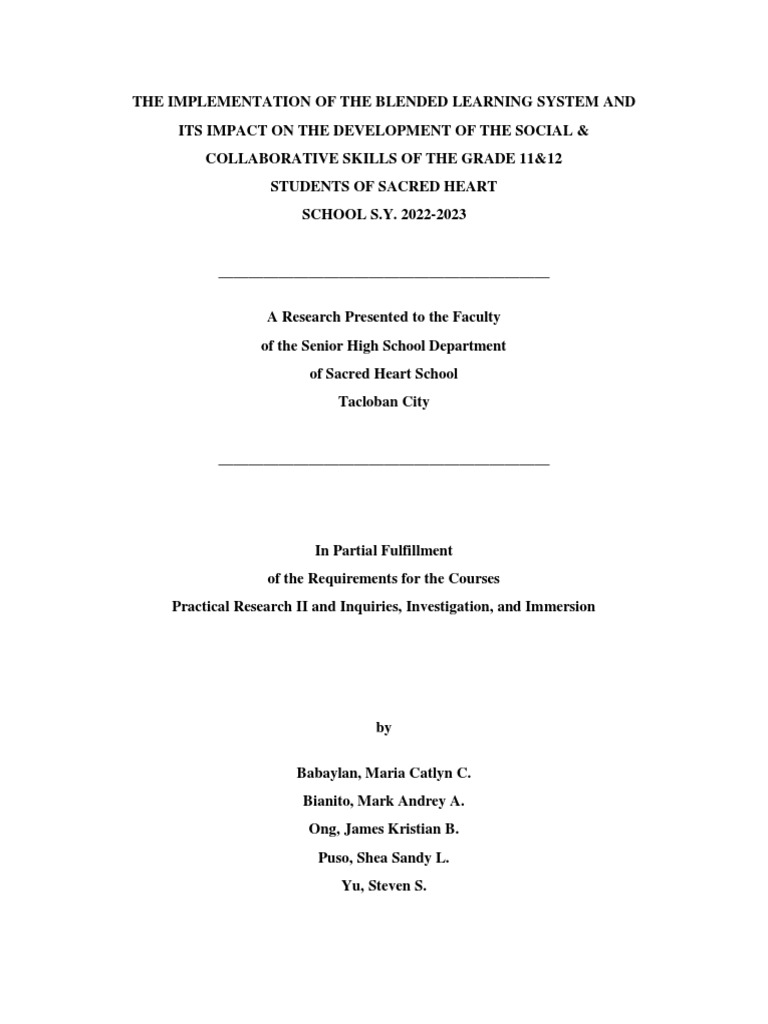 thesis about blended learning in the philippines