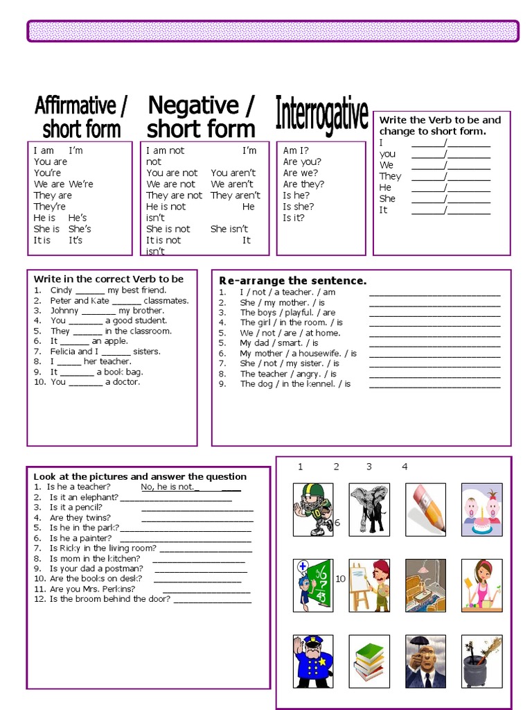 Verb To Be Grammar Drills - 803 | PDF | Linguistics | Grammar