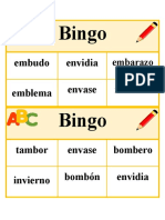 Bingo de Combinaciones MB, NV, MP