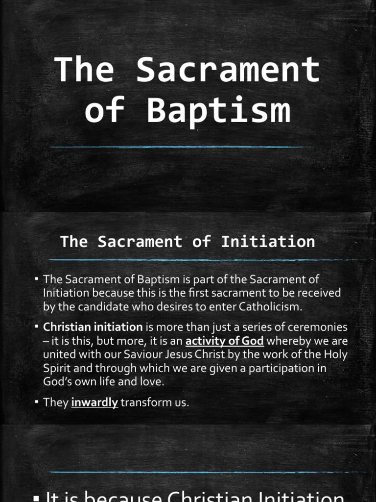 The Sacrament of Baptism | PDF | Baptism | Sacraments
