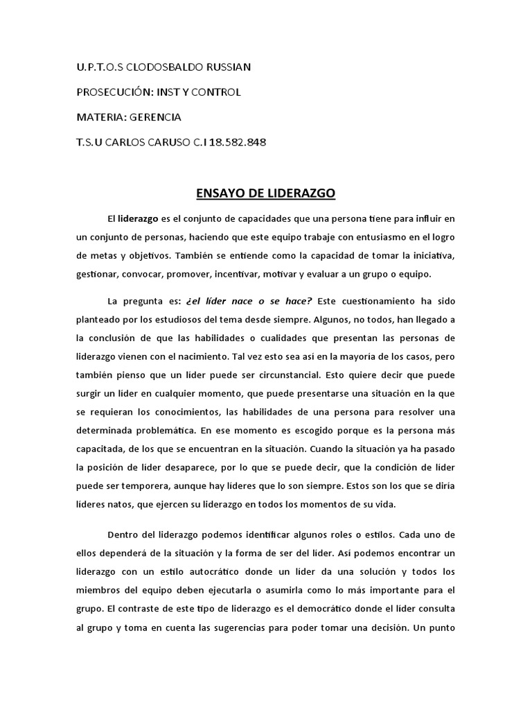 Tipos y Claves del Liderazgo Efectivo | PDF | Crecimiento personal y ...