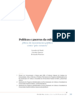 Políticas e Guerras Da Cultura: Filtros de Investimento Público Como "Pós-Censura"