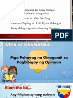 Mga Pahayag Sa Pagpapahayag NG Sariling Opinyon