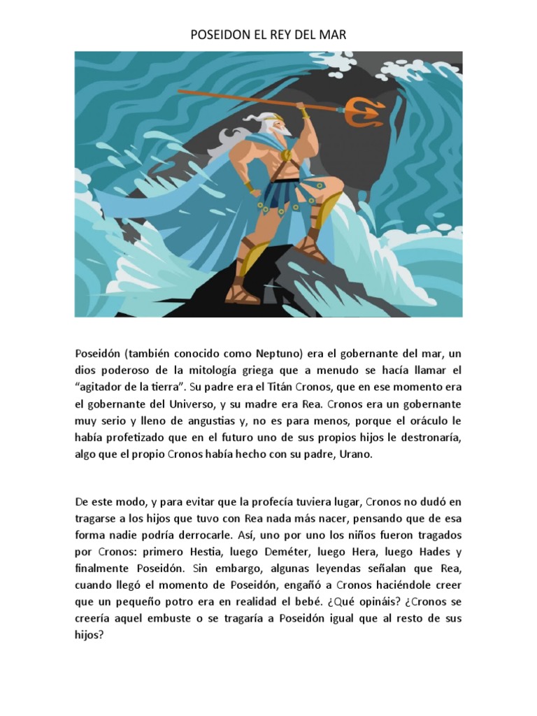 Poseidón: El Rey del Mar Griego | PDF | Zeus | infierno