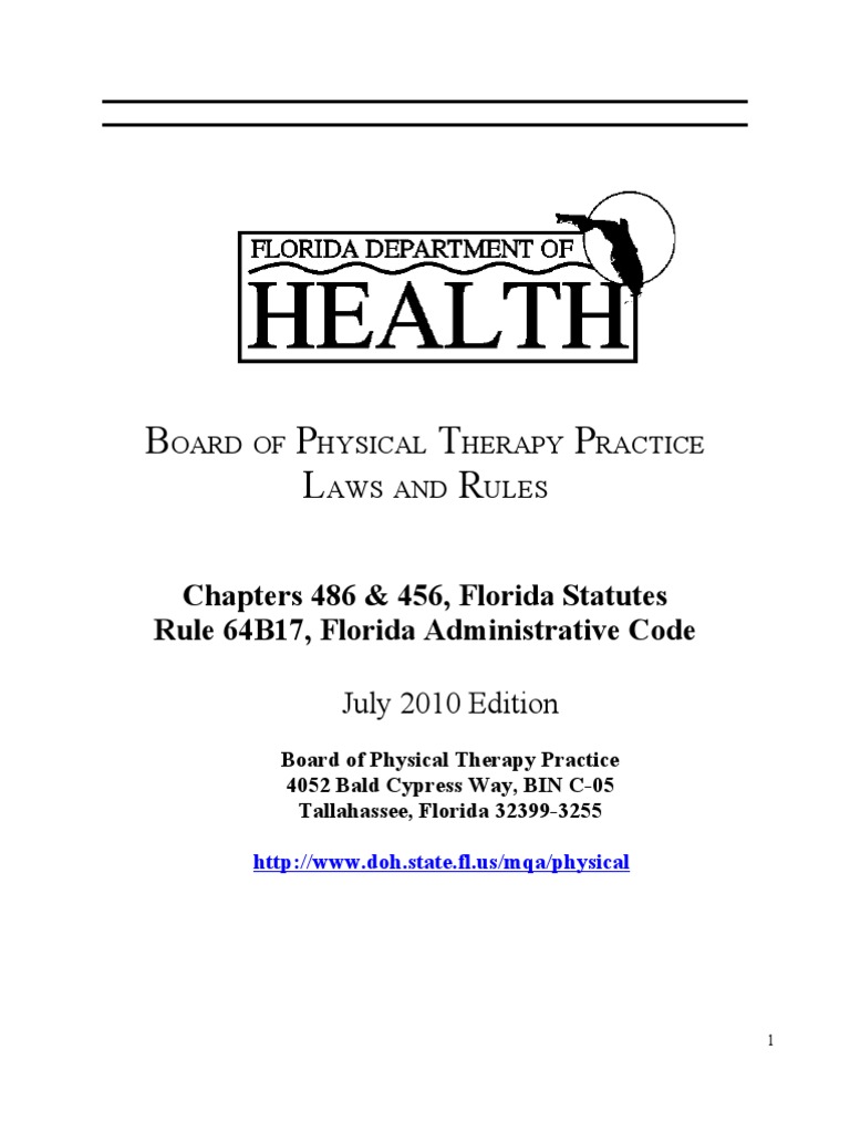 Florida PT Laws and Rules Physical Therapy Physician