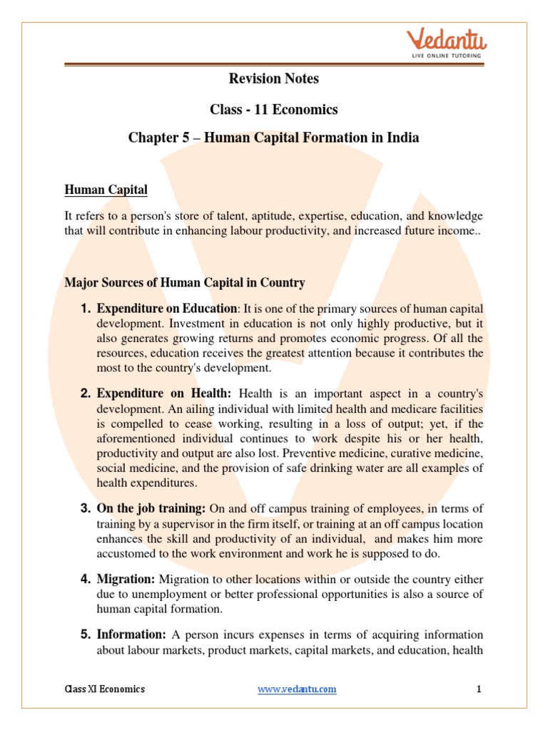 Human Capital Formation in India | PDF | Human Capital | Capital ...