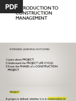 1.0 Introduction To Construction Management 1