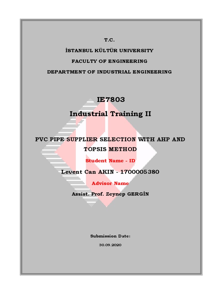 PVC Pipe Supplier Selection With Ahp and Topsis Method PDF Decision