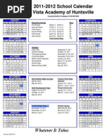 2011-2012 Calendar Vista Academy-Huntsville