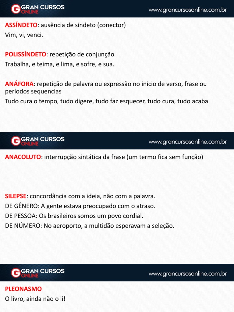 Assíndeto e Polissíndeto: Definições e Exemplos | PDF