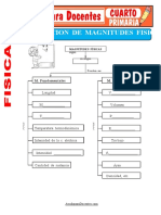 Clasificacion de Magnitudes Fisicas para Cuarto de Primaria