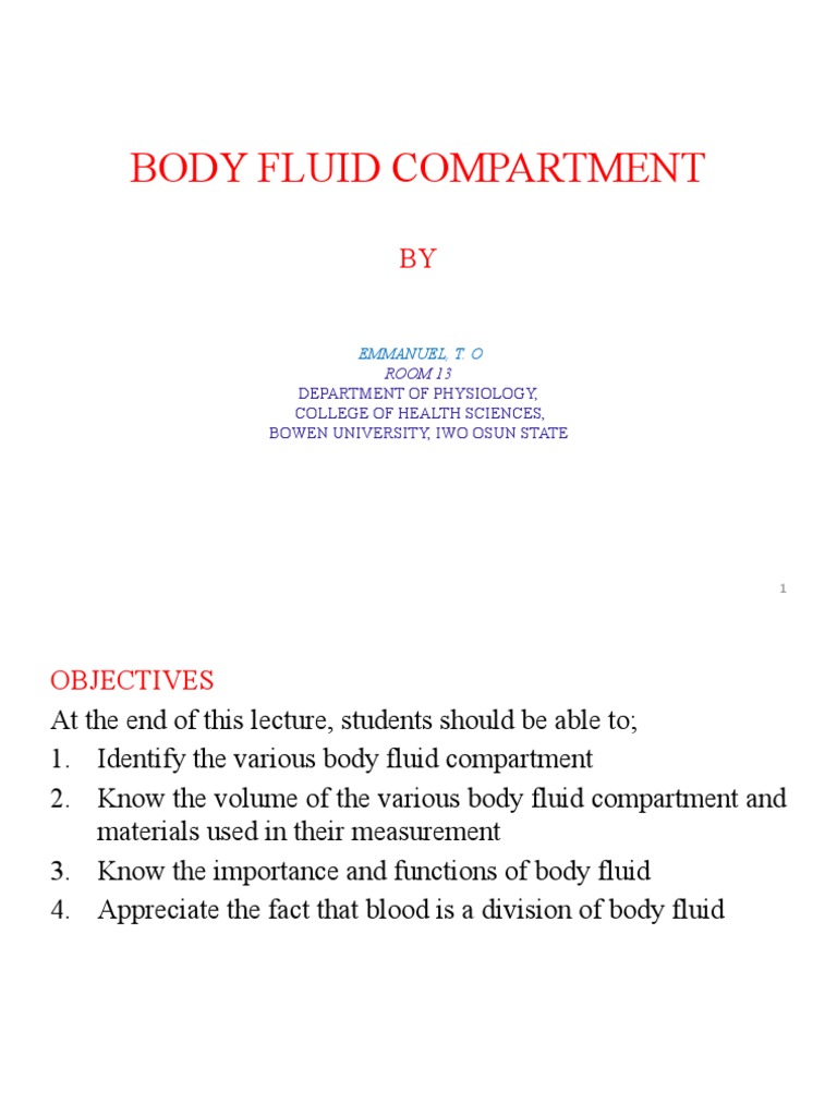 Overview of Body Fluid Compartments | PDF | Physiology | Animal Anatomy