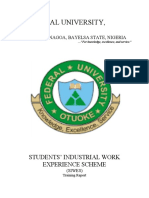 Federal University, Otuoke: Students' Industrial Work Experience Scheme