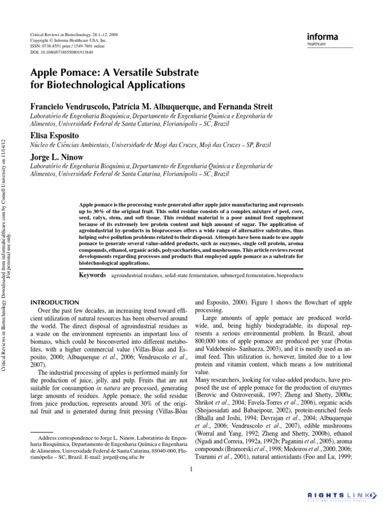 Apple Pomace, A Versatile Substrate PDF Dietary Fiber Diet