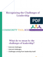 Recognizing The Challenges of Leadership