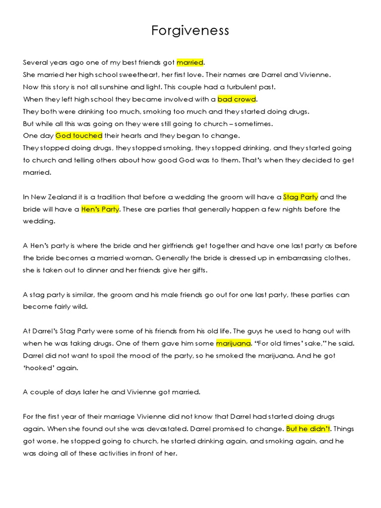 Forgiveness - Script | Download Free PDF | Forgiveness | Sin