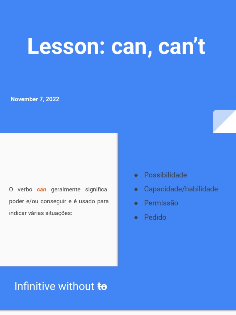 Lesson Plan Verbo Can | PDF