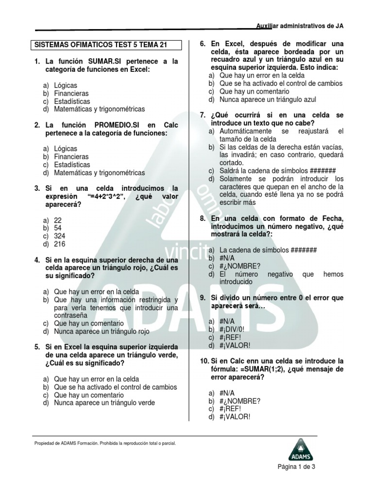 Test 5 Tema 21 Auxadm | PDF | Software | Informática