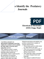 Methods To Identify The Predatory Journals