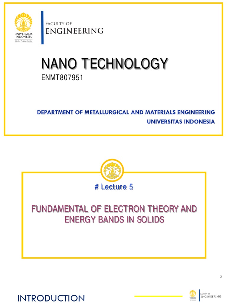 ENMT807951-Nanotechnology#Fundamental of Electron Theory and Energy ...