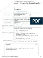 Examen - (AAB01) Cuestionario 1 - Desarrolle El Cuestionario en Línea Nro.1 LEGISLACION DEL TRANSPORTE