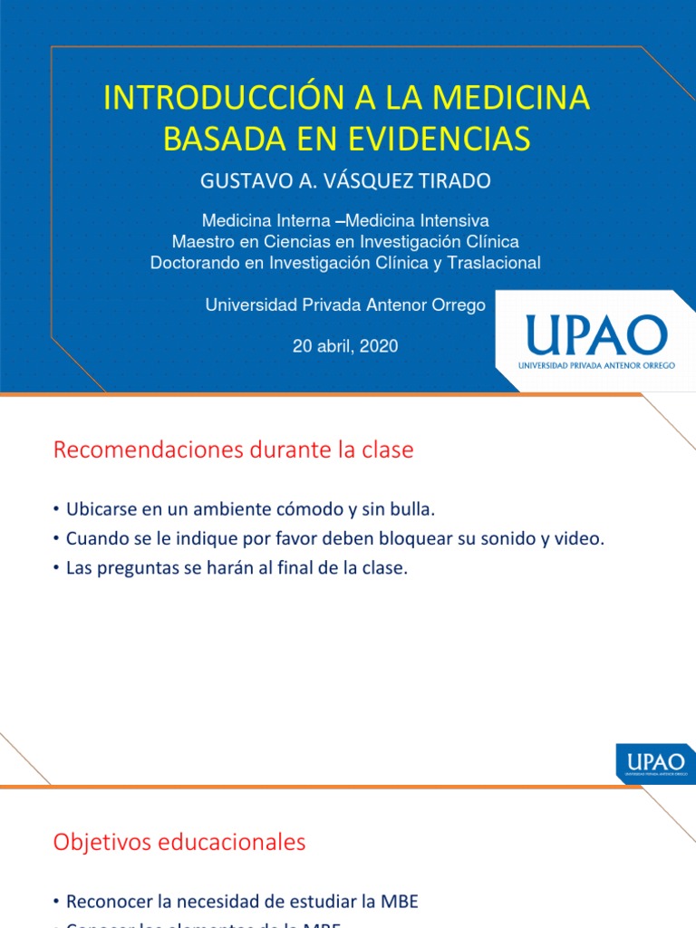 Mehu607 U1 t1 Introducción A La Mbe | PDF | Evidencia basada en ...