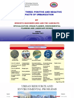 Positive and Negative Impacts of Urbanization