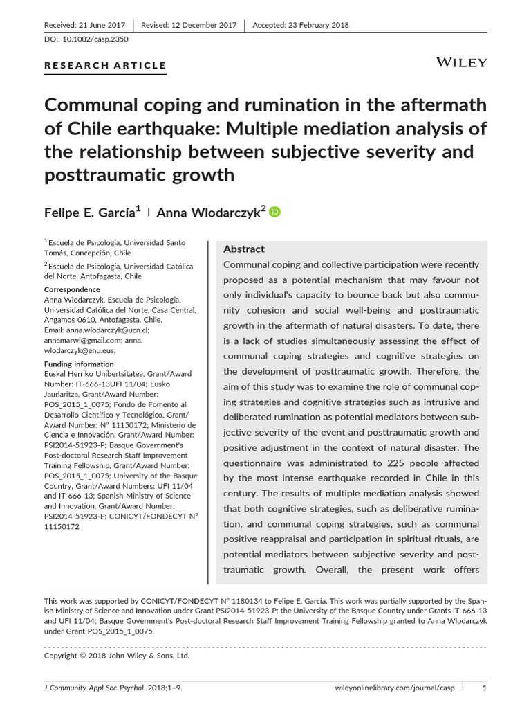 Communal Coping and Rumination JCASP 2018 PDF Psychological