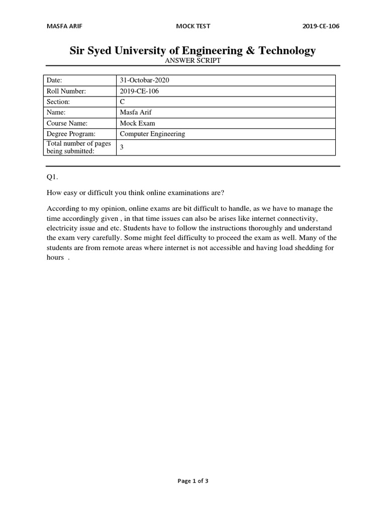 Engineering Exam Insights | PDF | Test (Assessment) | Computer Science