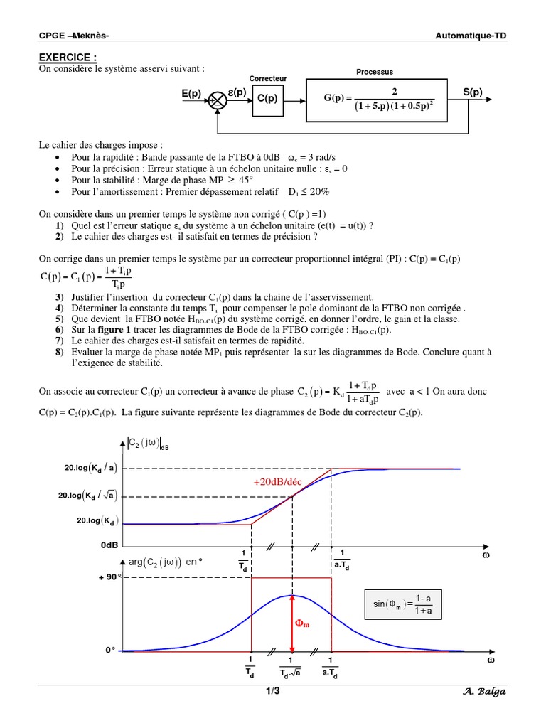 Correcteur à Avance de Phase en Asservissement PDF Fréquence — free download