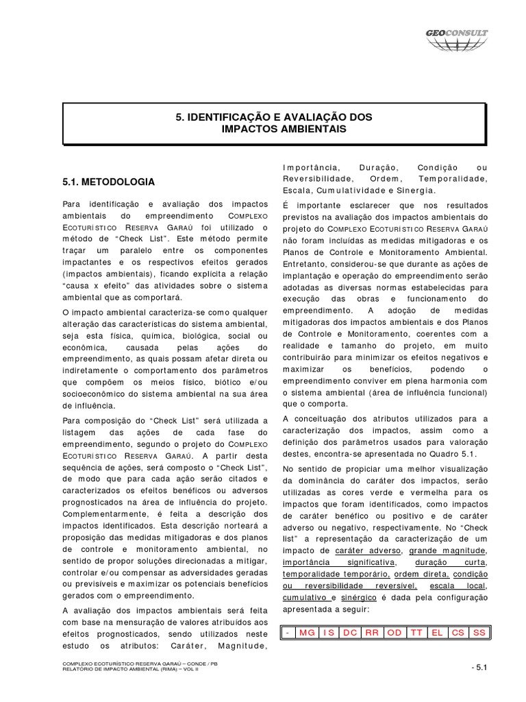 Identificação e Avaliação de Impactos Ambientais | PDF | Ambiente ...