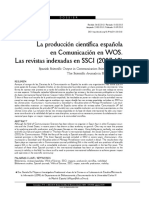 La Producción Científica Española en Comunicación en WOS. Las Revistas Indexadas en SSCI (2007-12)