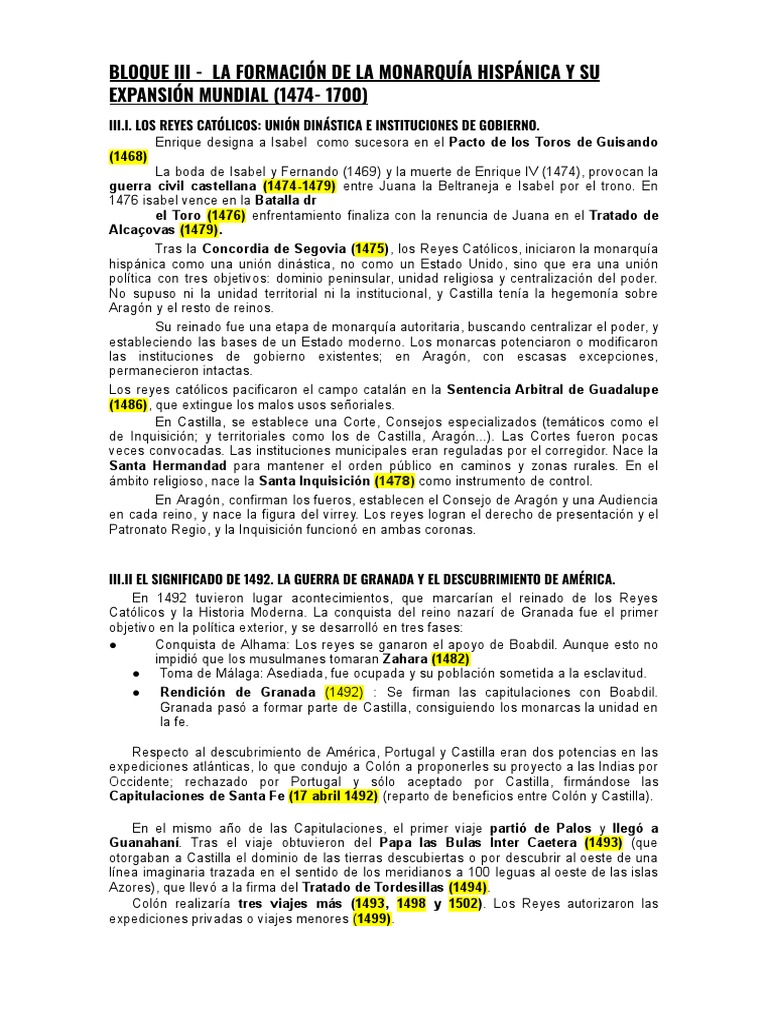 Formación y expansión de la monarquía hispánica | PDF | Imperio español ...