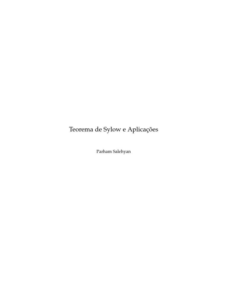 Teorema de Sylow e Suas Aplicações | PDF | Grupo (Matemática) | Número ...